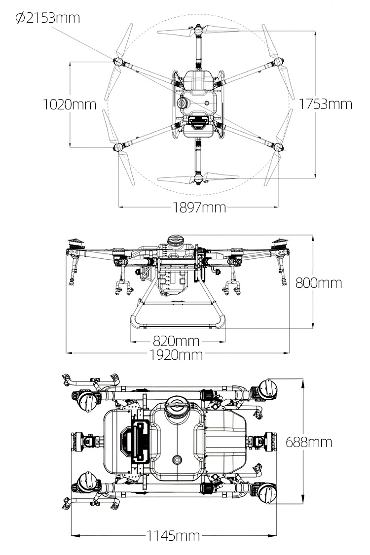 Exportable Cost Performance Customized Uav 30L Agricultural Remote High Carbon Content Carbon Fiber Durable Frame Drone 6-Axis Agriculture Drone Rack