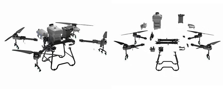 Easy Operation Long Distance 30L Payload Configured with Centrifugal Nozzles for Remotely Operated Obstacle Avoidance Drone