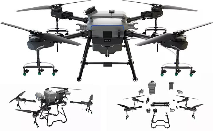 Stable 30L Autonomous Agriculture Drone 6-8m Spray Width 5-7m Spread Width