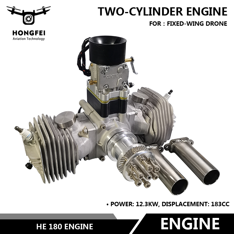 Two Stroke Piston Engine HE 180 12.3kw 183cc Drone Aircraft Engine